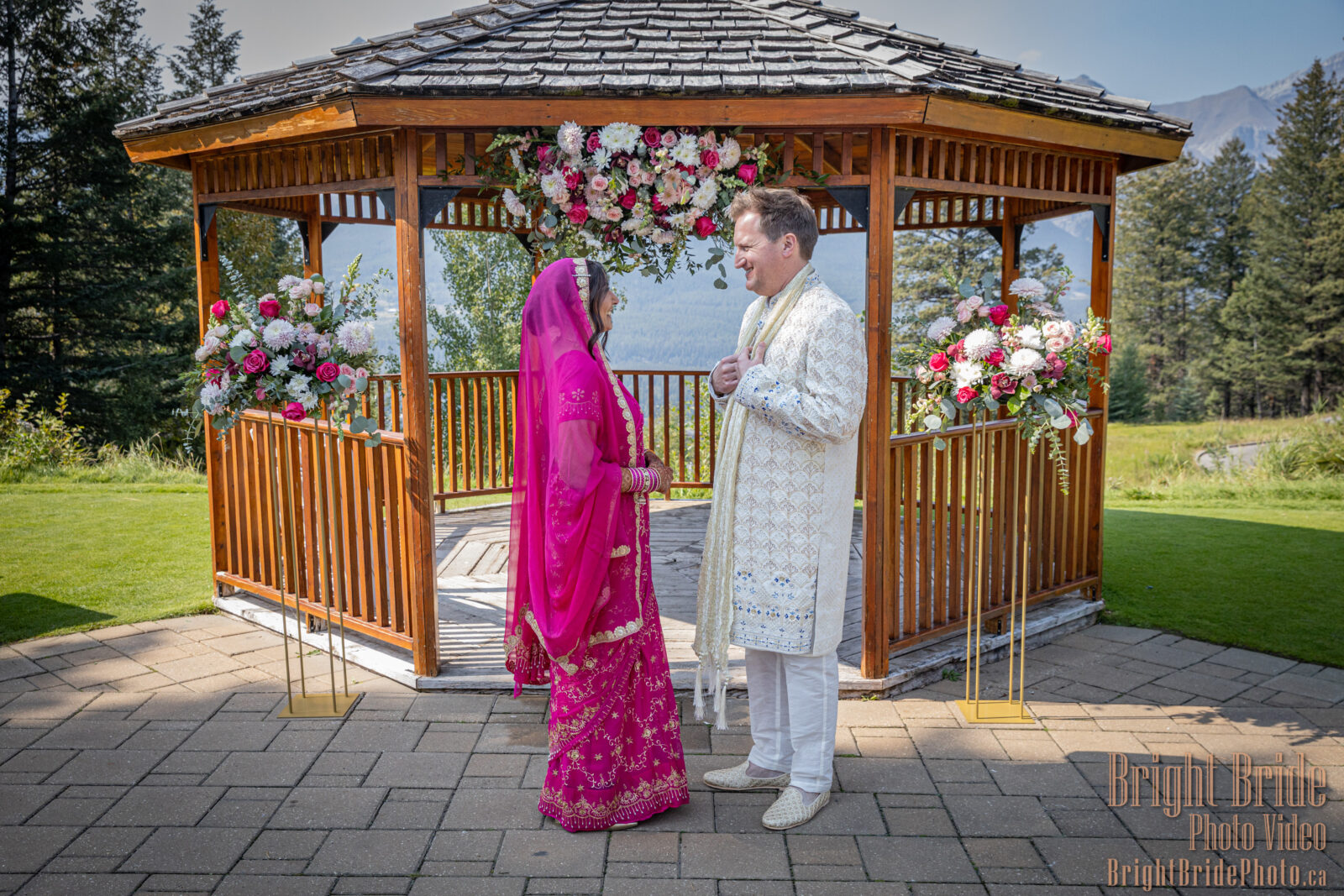 Bright Bride Photo Video Team Colab D & K Wedding Silvertip Golf Canmore
