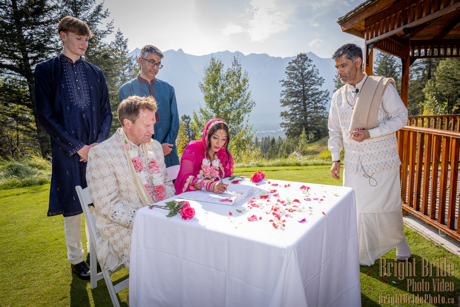 Bright Bride Photo Video Team Colab D & K Wedding Silvertip Golf Canmore