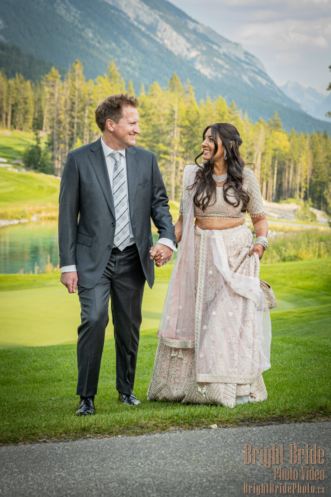 Bright Bride Photo Video Team Colab D & K Wedding Silvertip Golf Canmore
