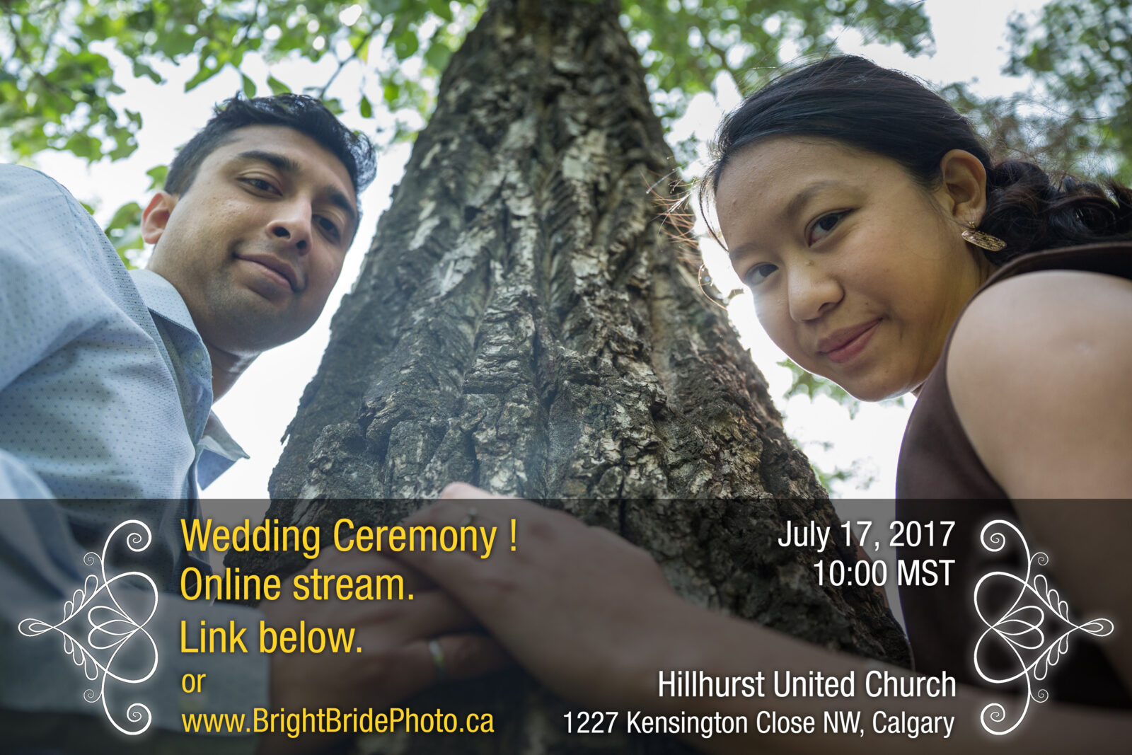 bright bride photo video streaming live video ceremony elopement announcement wedding
